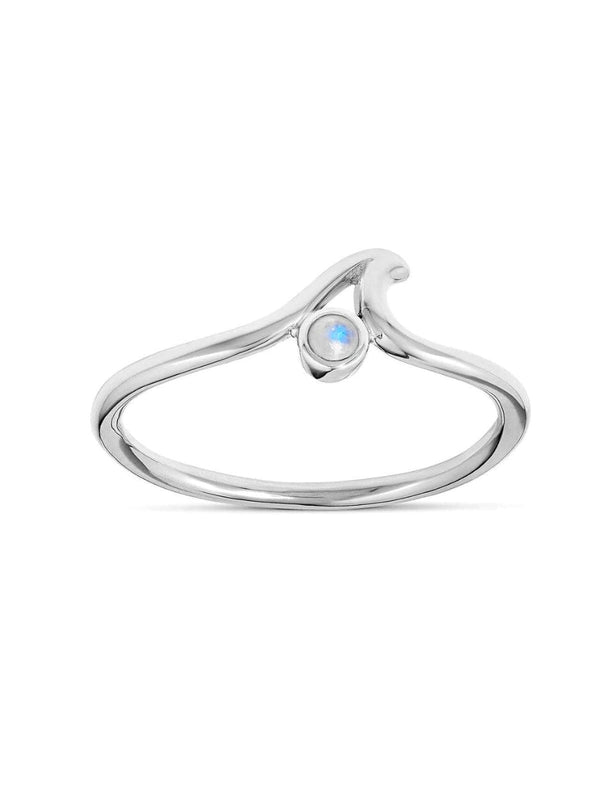 Dainty Ripple Moonstone Ring - Silver RINGS MIDSUMMER STAR 