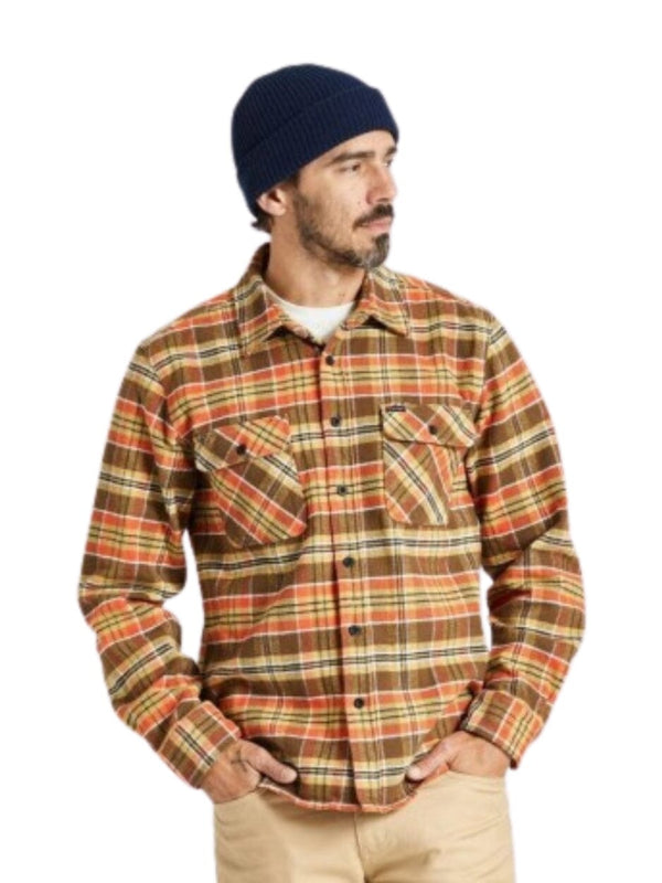 Bowery Heavy Weight L/S Flannel - Desert Palm / Antelope / Burnt Red LONG SLEEVE BRIXTON 