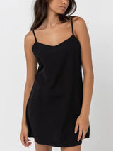 Classic Slip Dress - Black MINI DRESS RHYTHM 