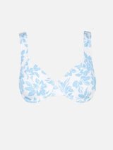 Grace Floral Panelled Support Underwire Top - Blue SWIM TOP RHYTHM 