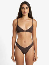 Cassia Fixed Triangle Bikini Top - Black SWIM TOP THRILLS 
