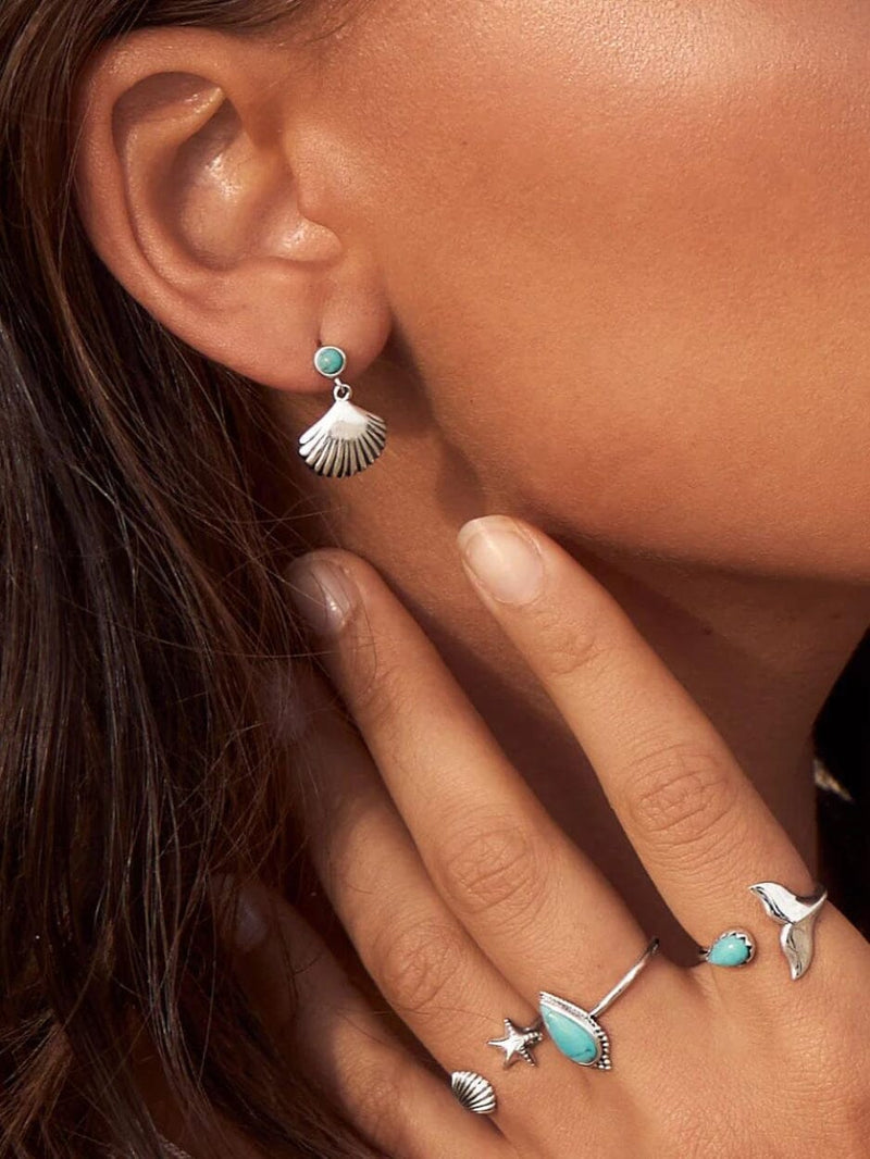 Seashell Turquoise Studs EARRINGS MIDSUMMER STAR 