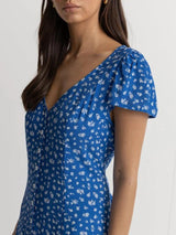 Elodie Floral Cap Sleeve Midi Dress - Blue DRESSES RHYTHM 