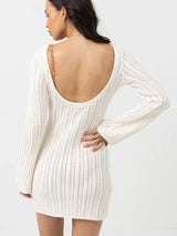Charlize Long Sleeve Knit Mini Dress - Ivory MINI DRESS RHYTHM 
