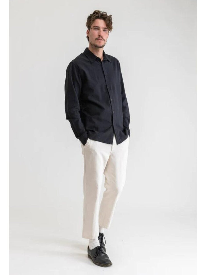 Classic Linen Ls Shirt - Vintage Black LONG SLEEVE RHYTHM 