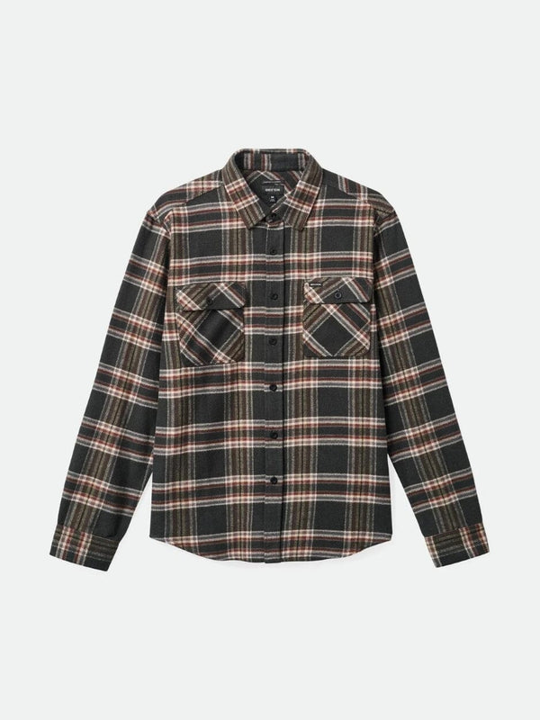 Bowery L/S Flannel - Black/Charcoal/Off White LONG SLEEVE BRIXTON 