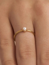 Delicate Pearl Ring Gold RINGS MIDSUMMER STAR 