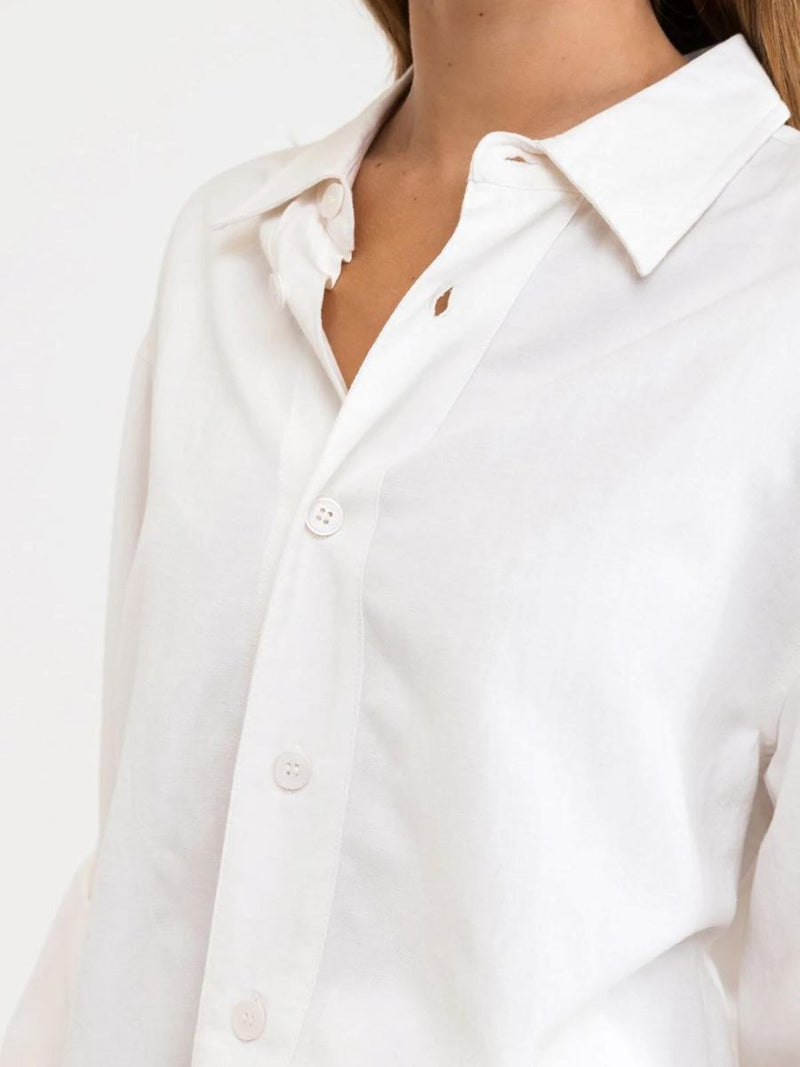 Classic Oversized Shirt - White LONG SLEEVE RHYTHM 