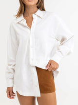 Classic Oversized Shirt - White LONG SLEEVE RHYTHM 