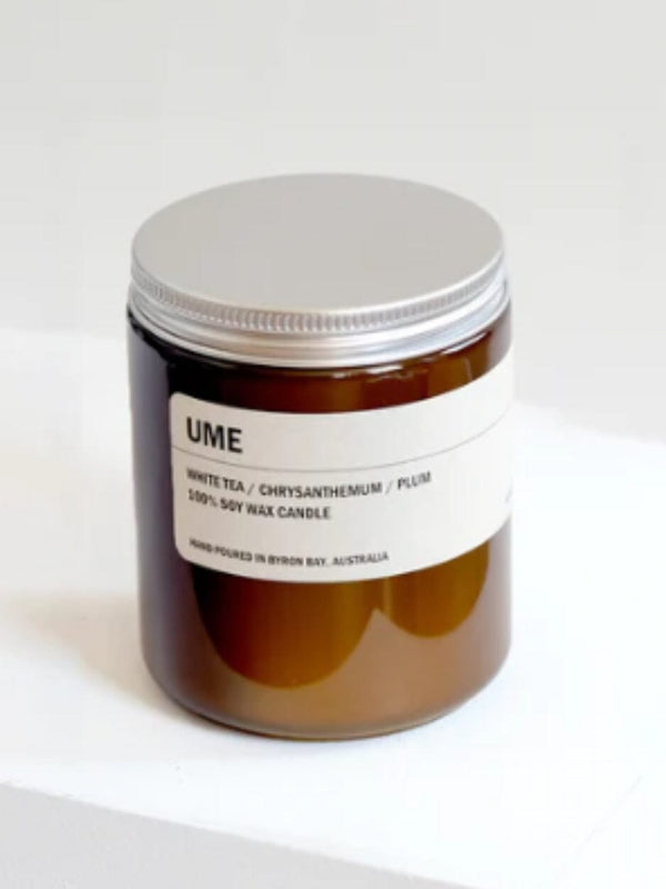 Ume: White Tea / Chrysanthemum / Plum Small Amber Candle 250g CANDLE POSIE 