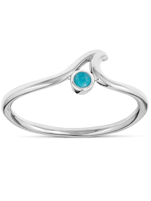 Sterling Silver Dainty Ripple Turquoise Ring - #268 RINGS MIDSUMMER STAR 