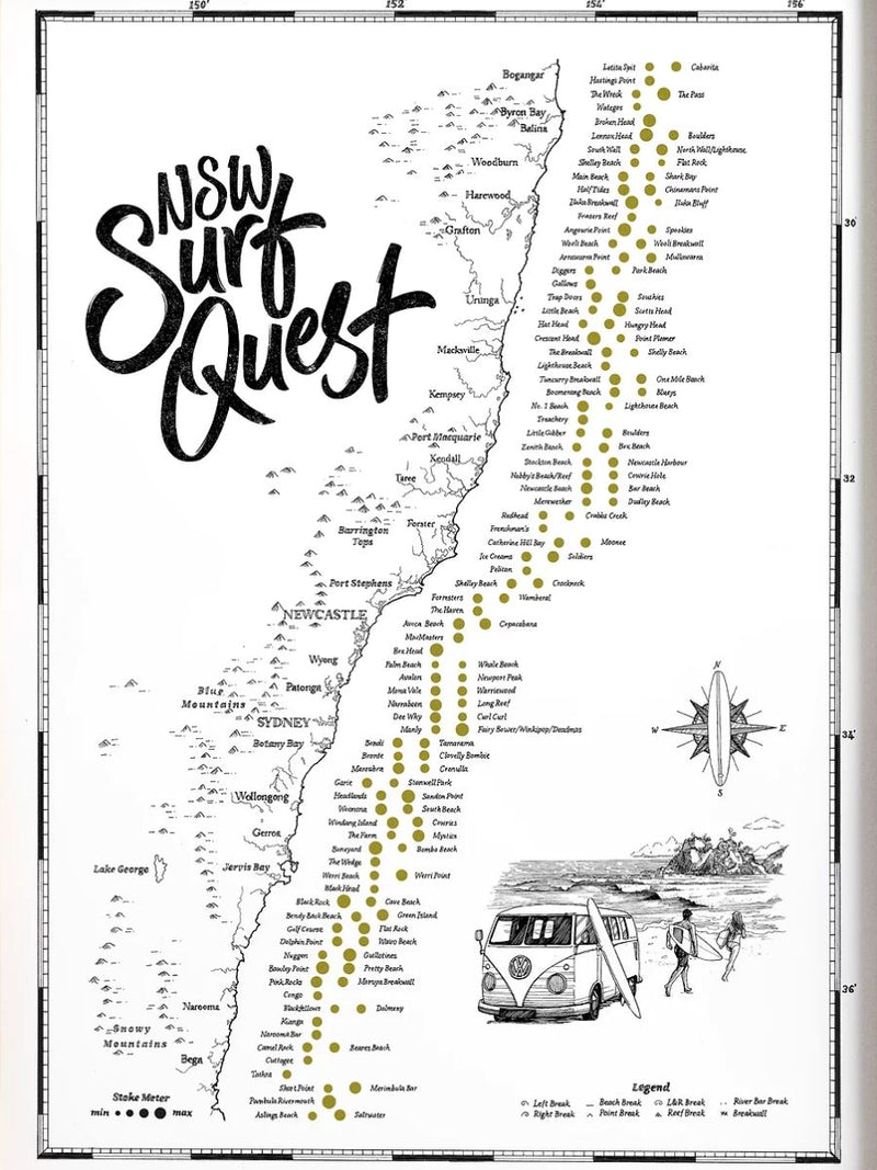 NSW Surf Quest Map SURF MAP SURF QUEST 
